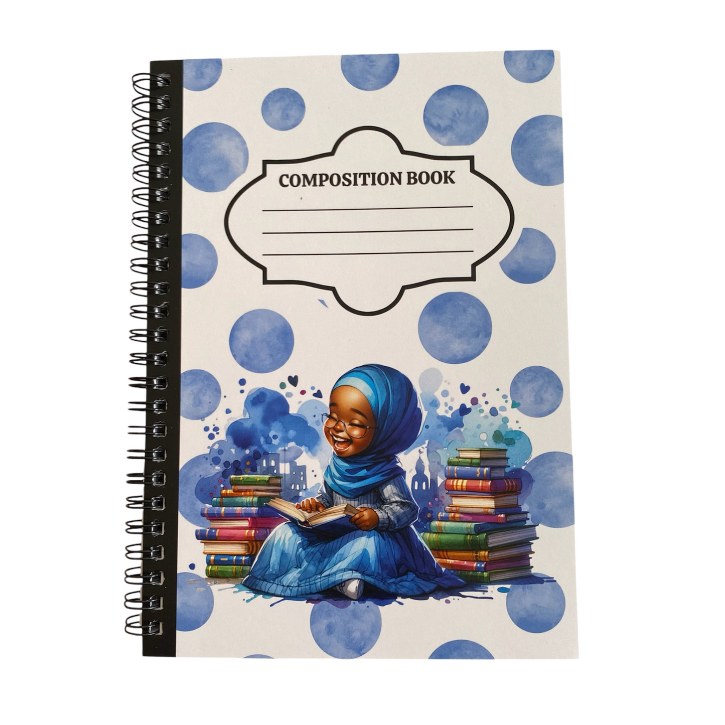 Mini Beautiful Bloom Spiral Notebook - Little Muslimah Blue