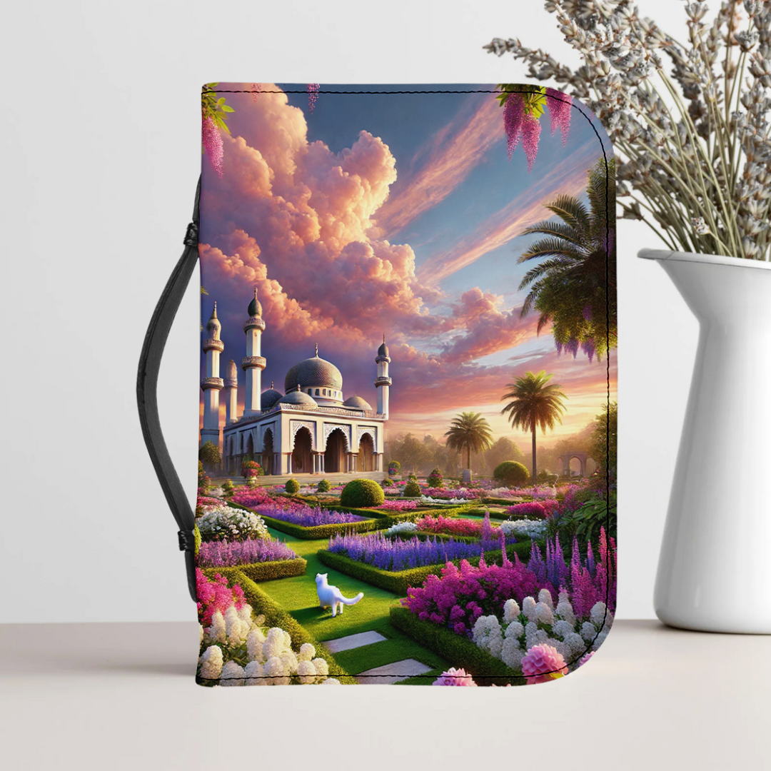 Elegant Essentials Quran Cover Bag - White Cat