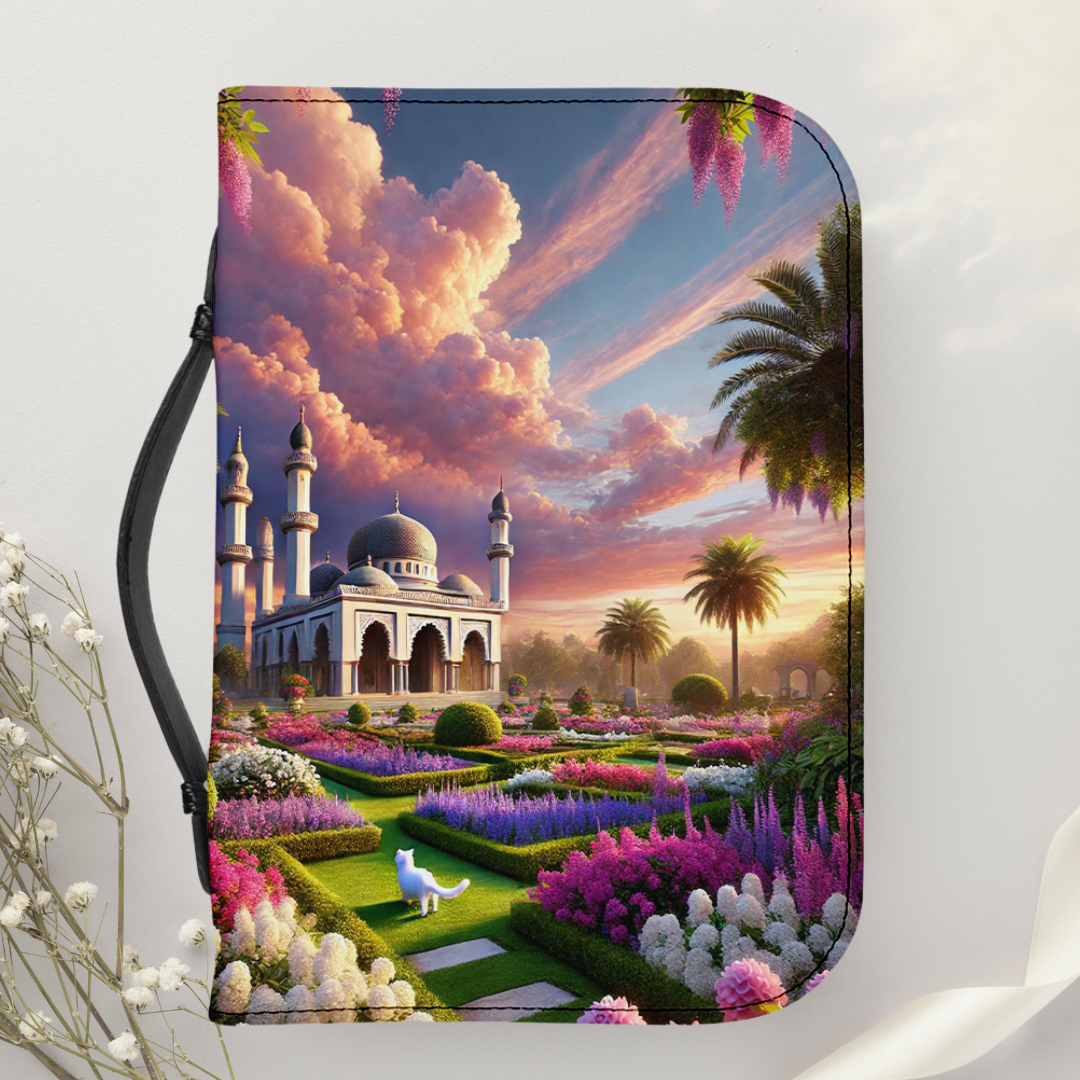 Elegant Essentials Quran Cover Bag - White Cat