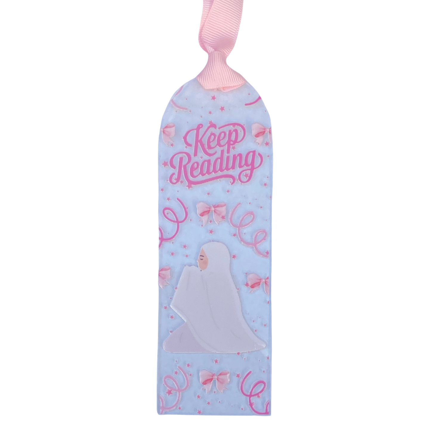 Radiant Thoughts Acrylic Bookmark - Keep Reading (Pink)