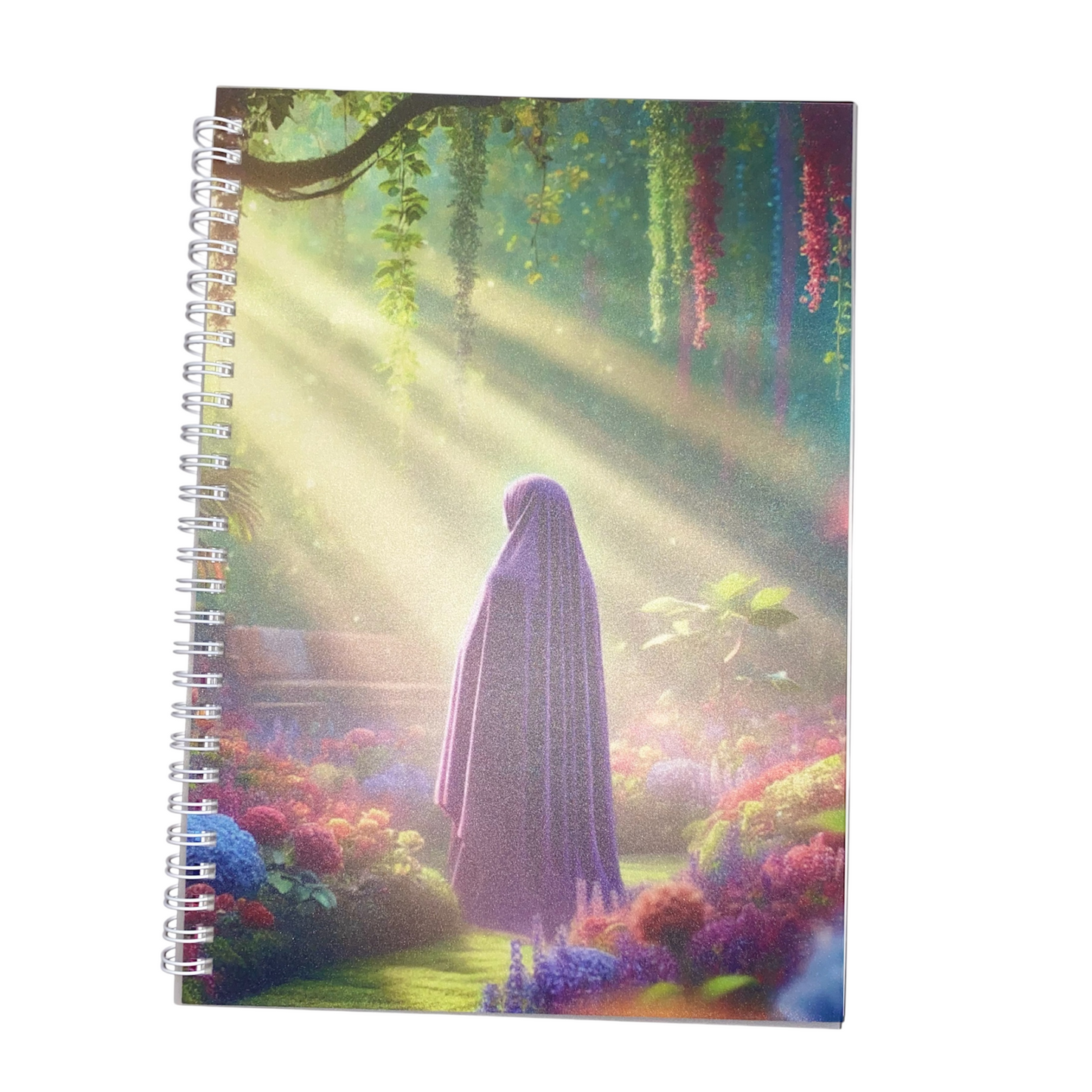 Beautiful Bloom Spiral Notebook - Purple Hijab