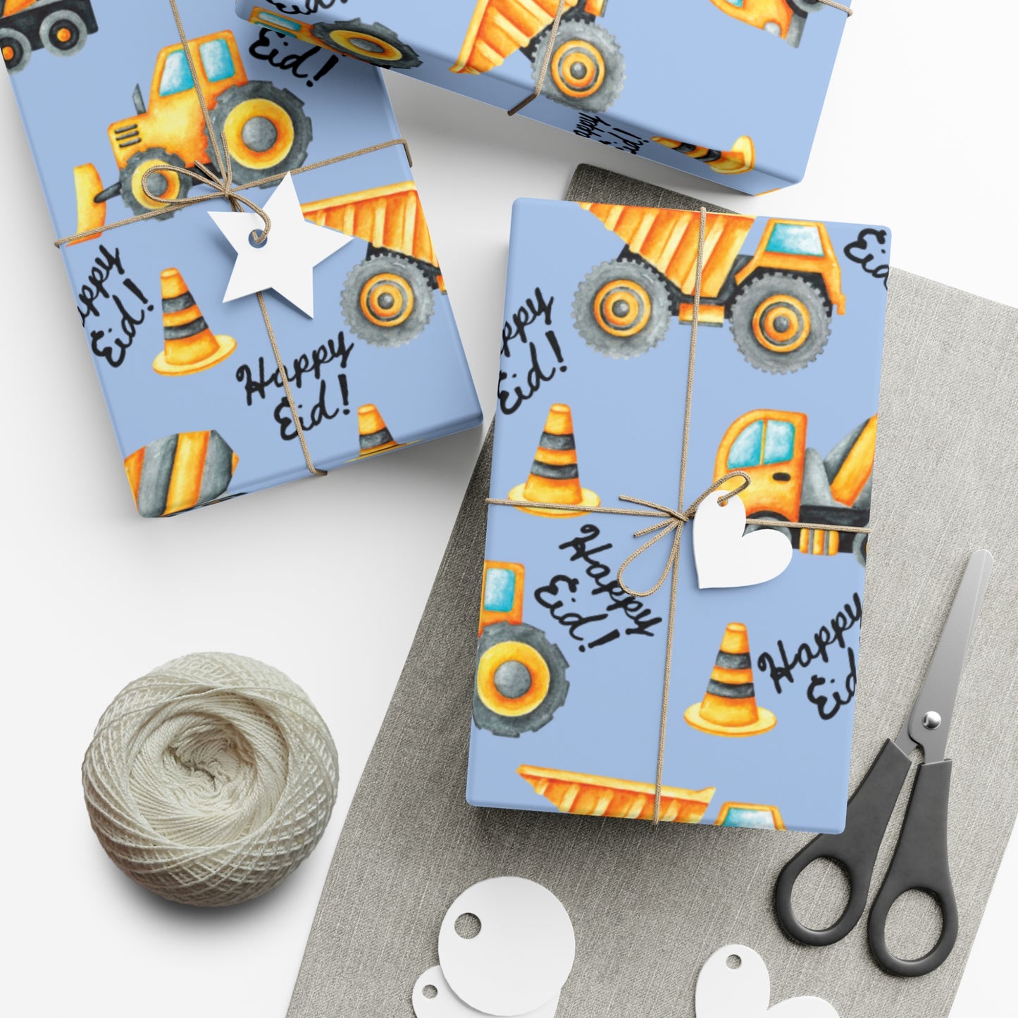 Eid Celebration Wrapping Paper – Construction Fun Edition