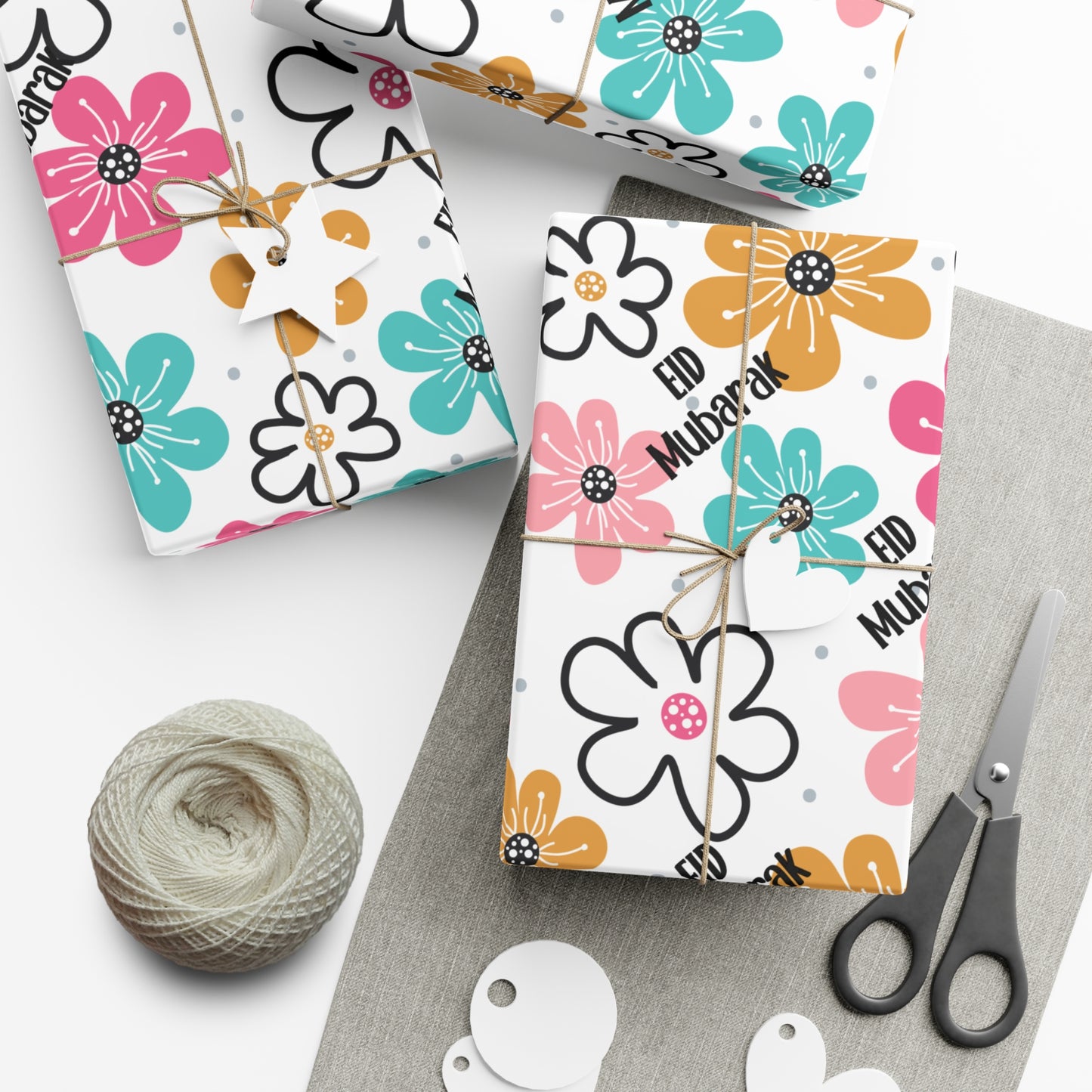 Eid Mubarak Floral Wrapping Paper – Celebrate with Style