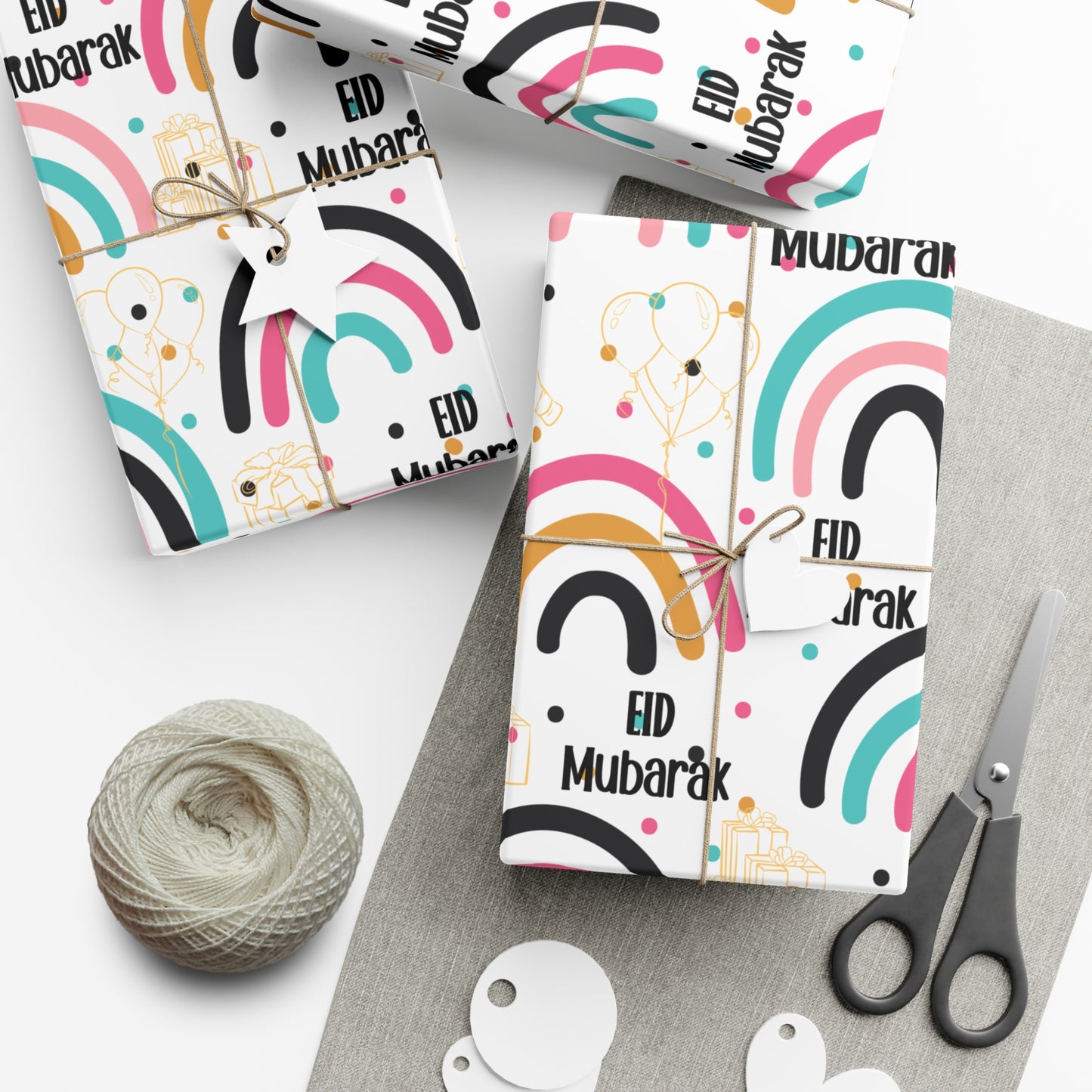 Eid Mubarak Rainbow Wrapping Paper – Festive & Fun