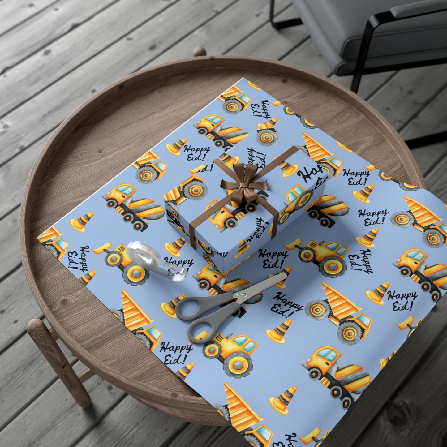 Eid Celebration Wrapping Paper – Construction Fun Edition