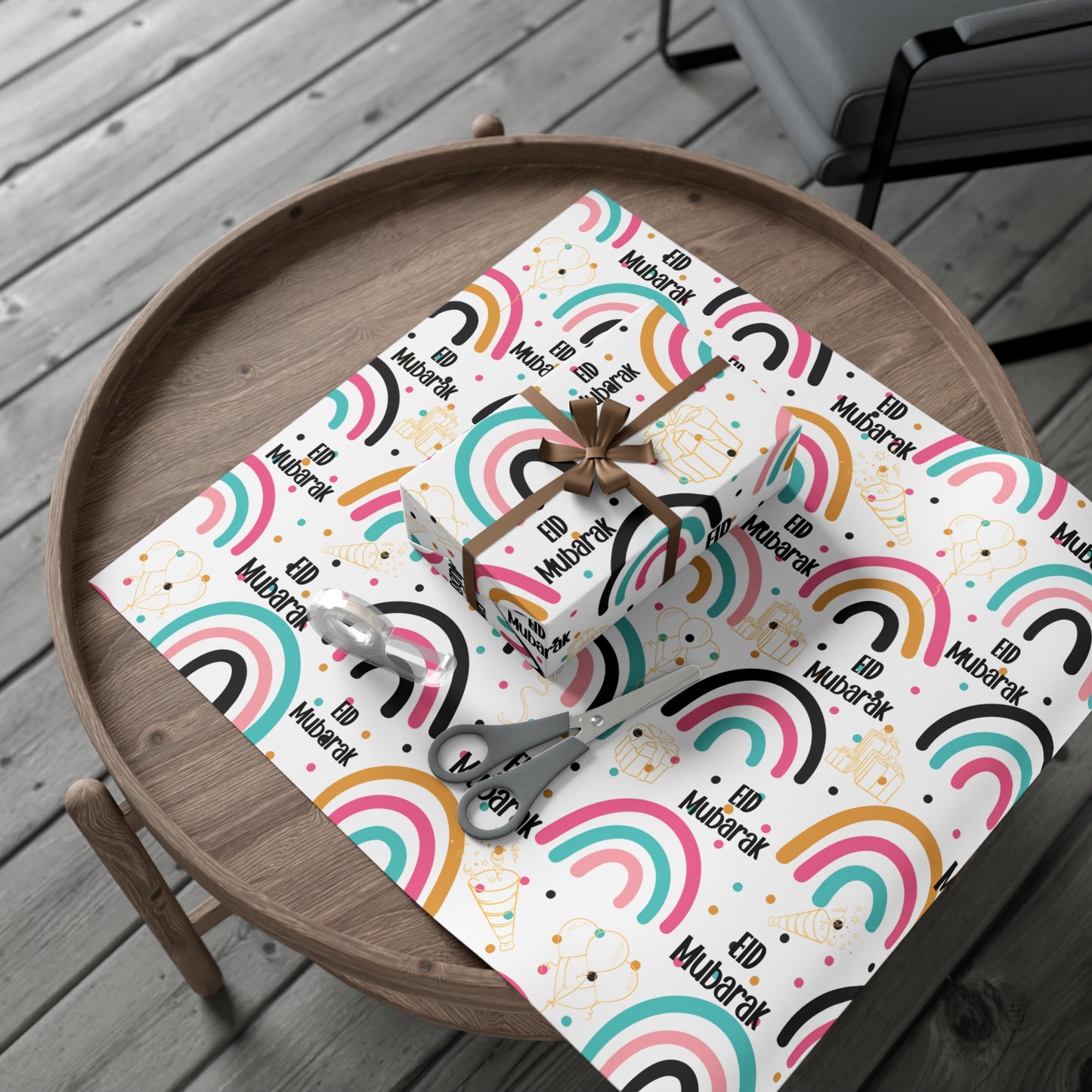 Eid Mubarak Rainbow Wrapping Paper – Festive & Fun
