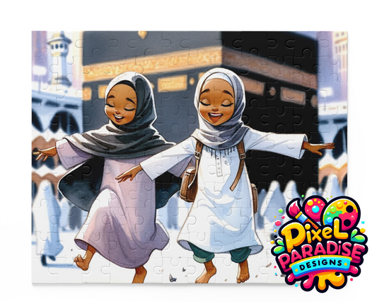 Twirls of Delight: Sisters at the Kabaa Puzzle (120 Pieces)