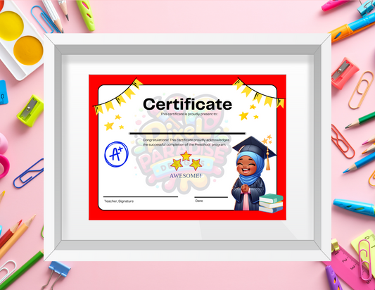 Preschool Graduation Certificates for Girls-Digital Download