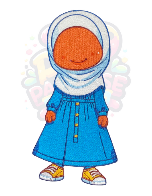 Hijabi Girl Embroidered Patch – 100% Embroidery