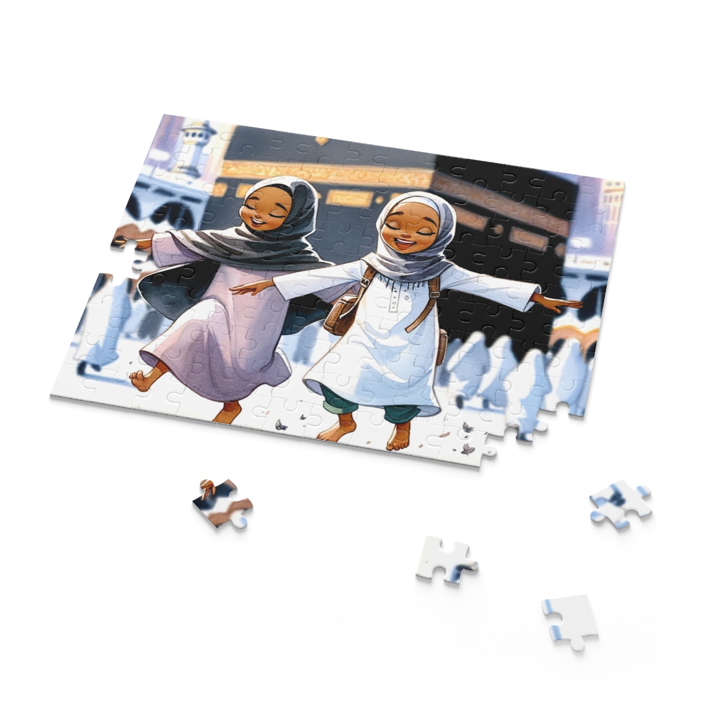 Twirls of Delight: Sisters at the Kabaa Puzzle (120 Pieces)