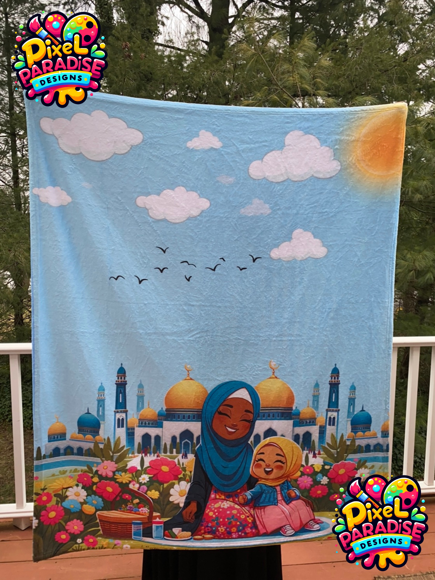 Ummie and Bint at the Masjid Plush Blanket