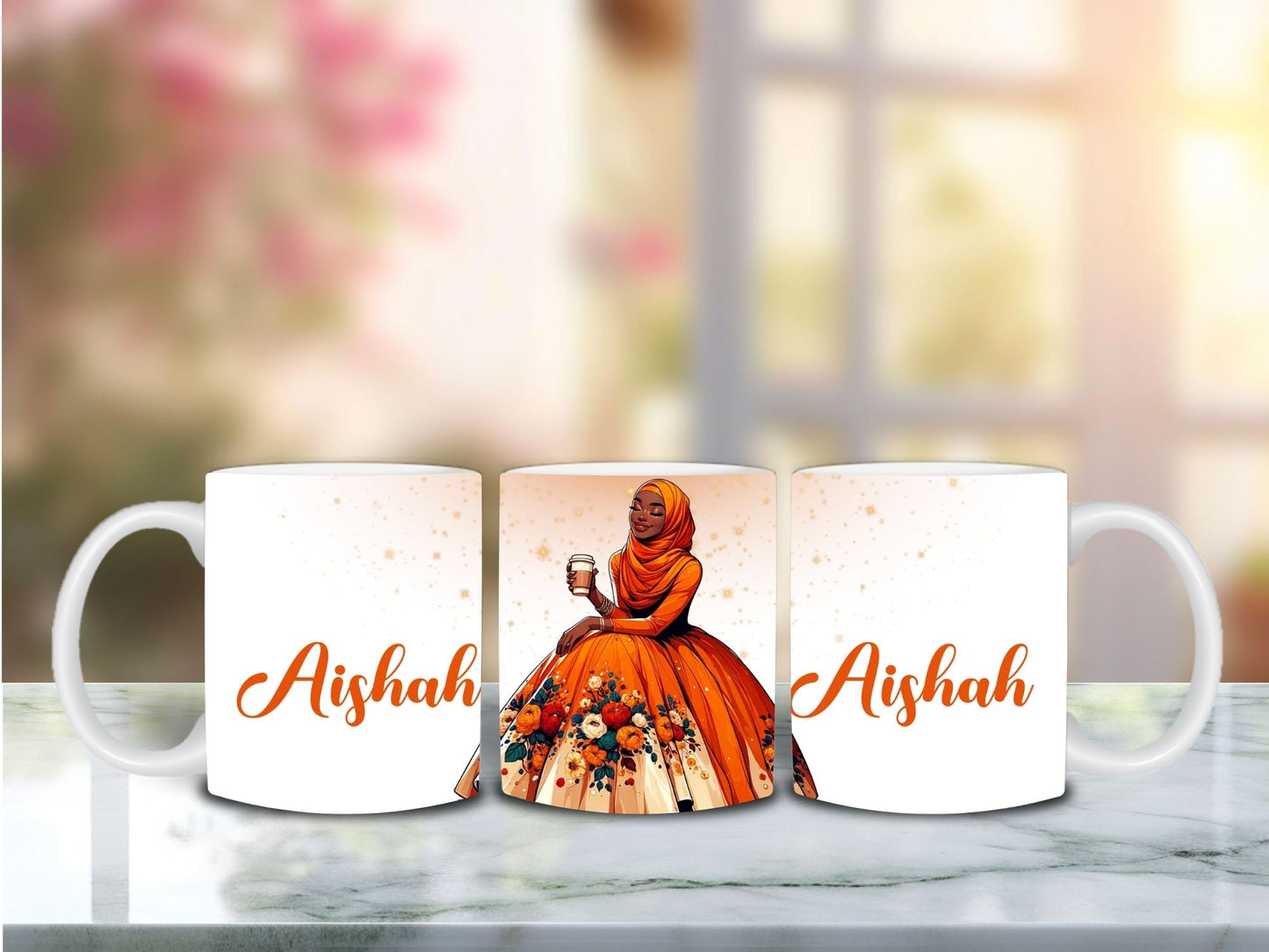 AL Hana Personalized Mug, 11oz-Orange