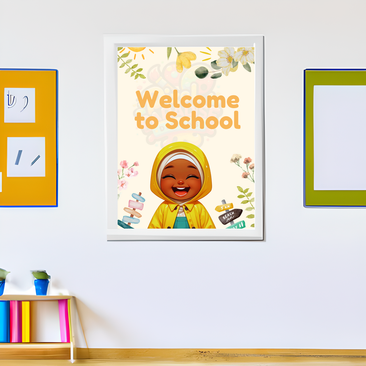 Welcome to School Yellow Kids  Poster-Digital Download